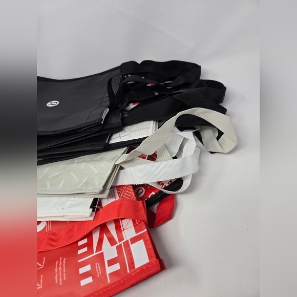 LULULEMON PREOWNED SHOPPING BAG BUNDLE OF 10 SMALL REUSABLE BAGS RED WHITE BLACK - Picture 12 of 12